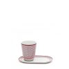 Gourmet illy | Dammann Auteuil Tea Glasses in Porcelain with Red Decoration