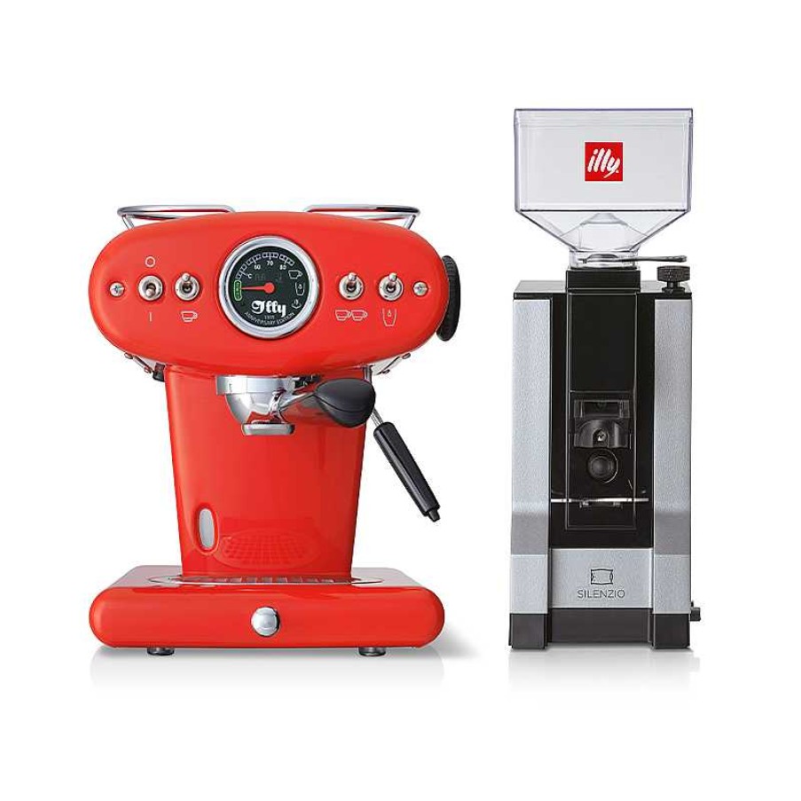 Coffee Machines illy | ESE Pod Coffee Machine and Ground Coffee Machine Bundle - X1 Anniversary with Coffee Grinder