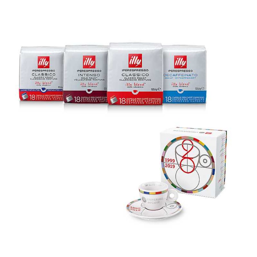 Coffee illy | Coffee Tasting Kit - 4 Packs of Iperespresso Capsules and Cup 20th Anniversary of the University of Coffee