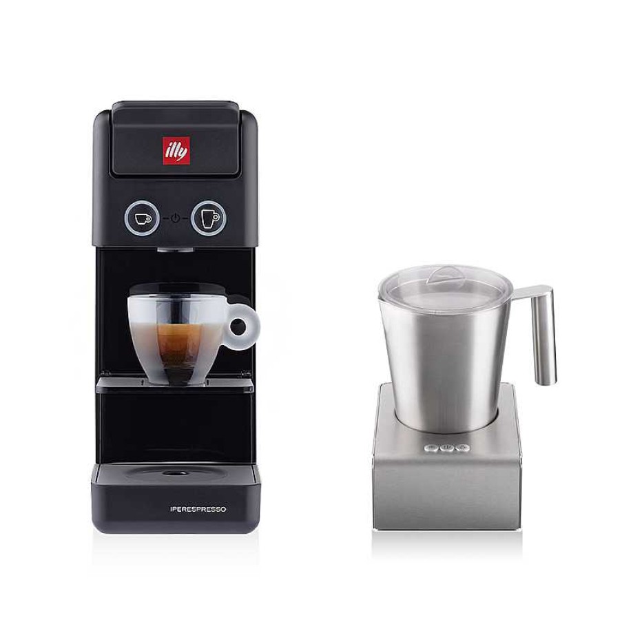 Coffee Machines illy | Iperespresso Y3.3 Coffee Machine and Milk Frother in Stainless Steel